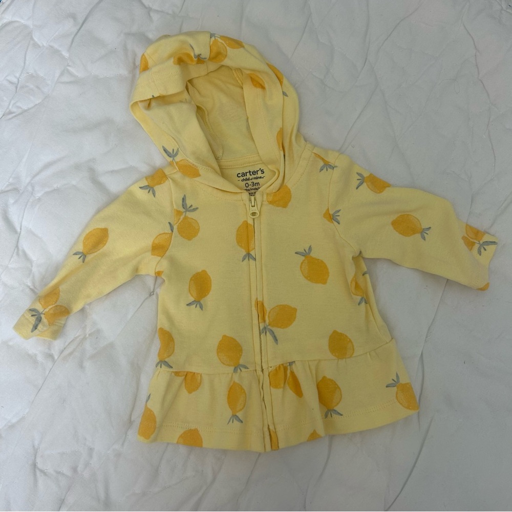 Carter's Lemon Print Yellow Kids Hoodie